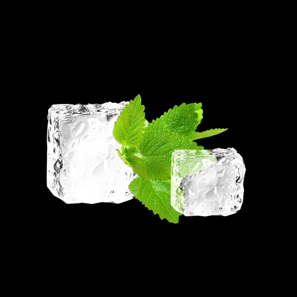 绿叶冰块冰晶元素