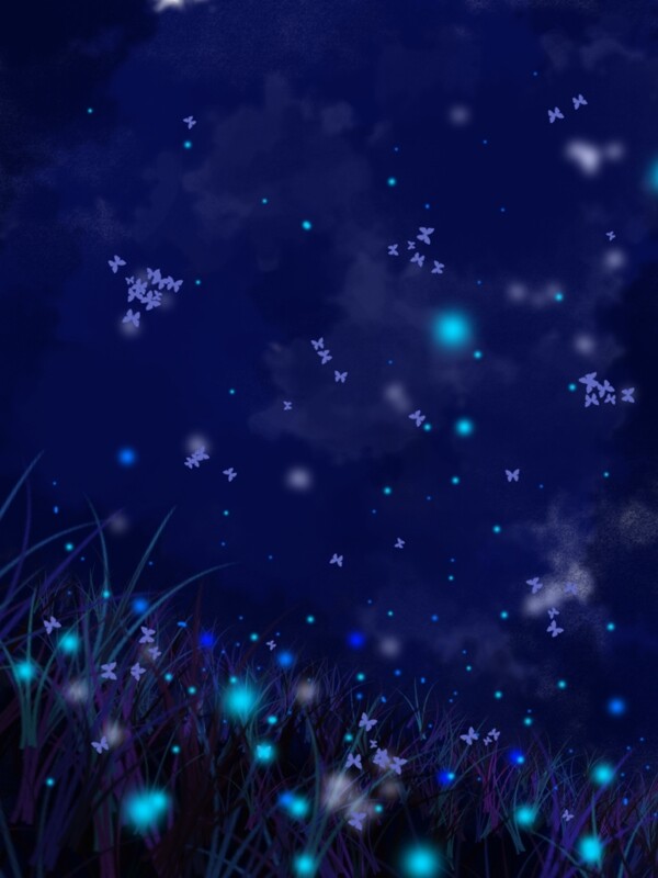 深藍(lán)夜晚草地背景