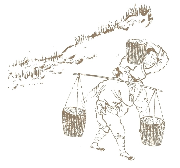 背籮筐的古人圖片