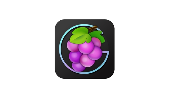 紫色葡萄卡通动漫拟物化水果图标