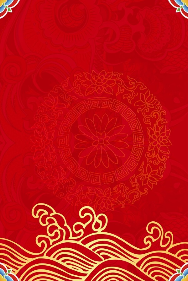 中国风红色纹理背景