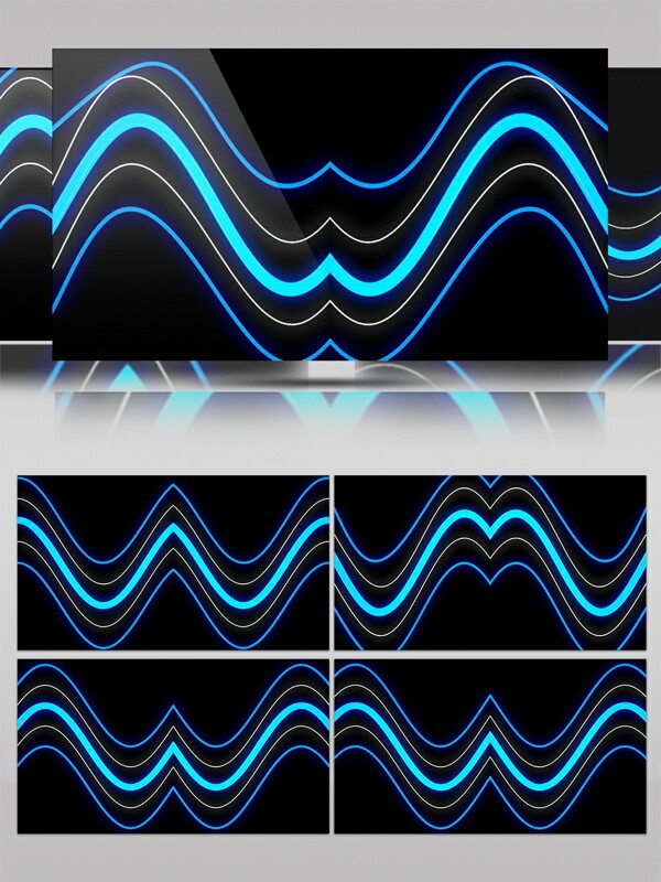 蓝色运动弯曲的线条简约动感视频素材