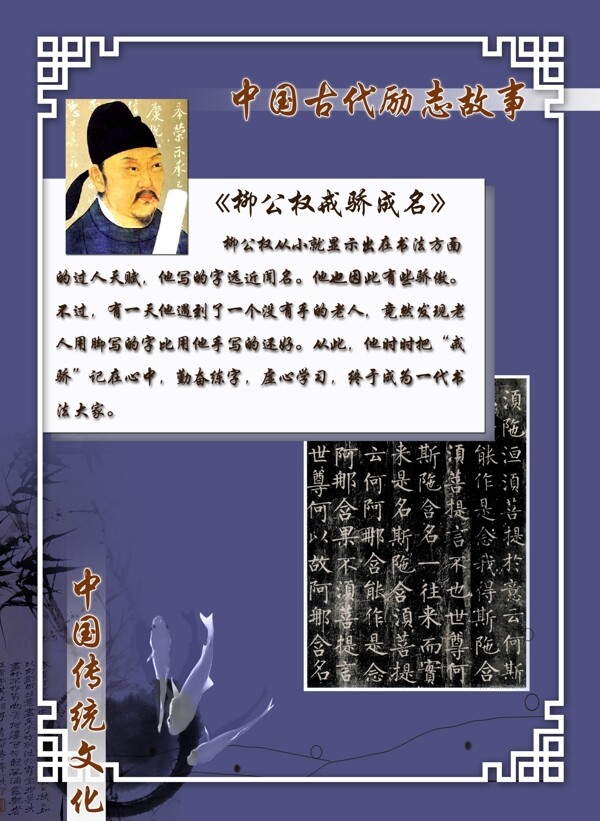 中国古代励志故事展板图片