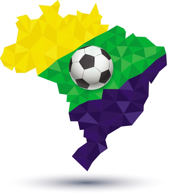 巴西地图与足球
