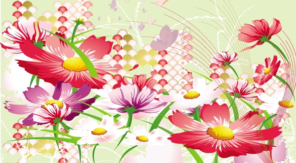 百花背景圖