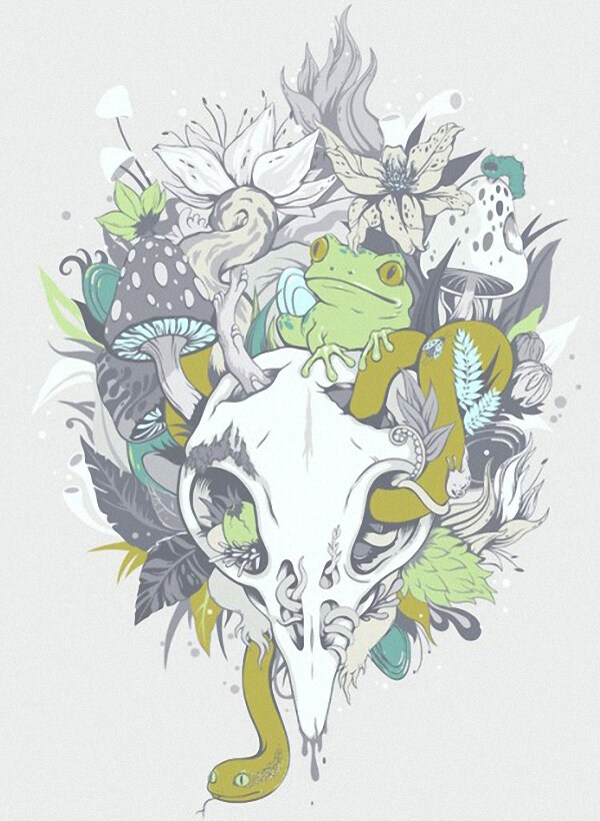 位圖插畫插畫師zutto骷髏免費(fèi)素材