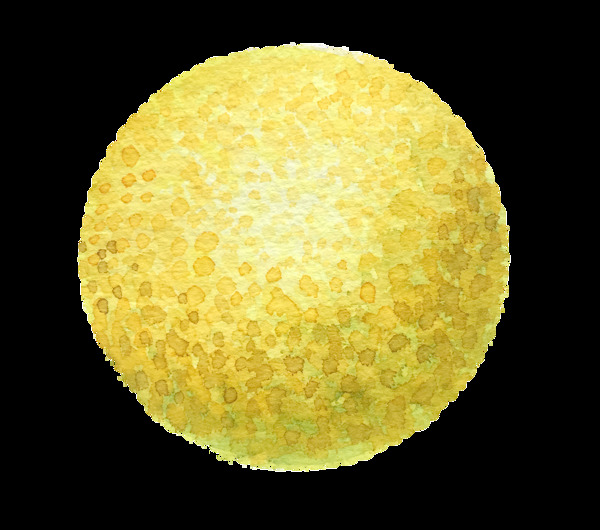 黄色圆形球状物体卡通透明素材