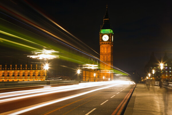 英国伦敦大本钟夜景图片