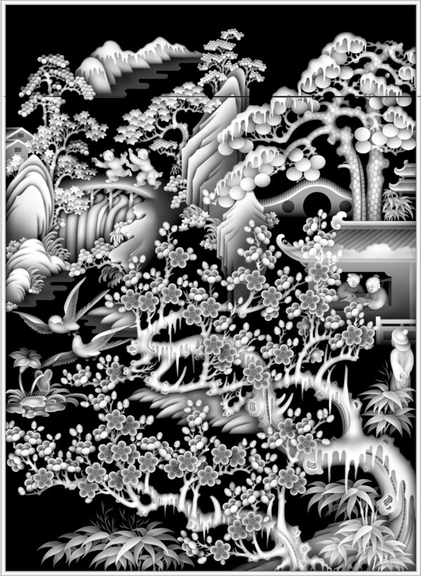 精雕白子圖圖片