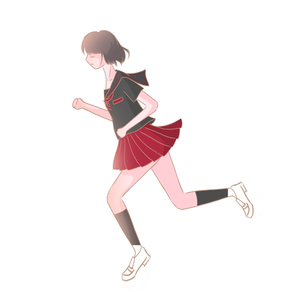 跑步的女孩元素設(shè)計(jì)