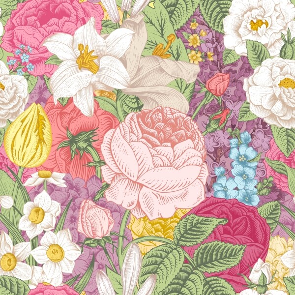 花朵印花矢量素材