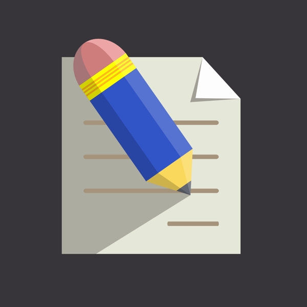 扁平化办公纸和笔logo图案icon图标