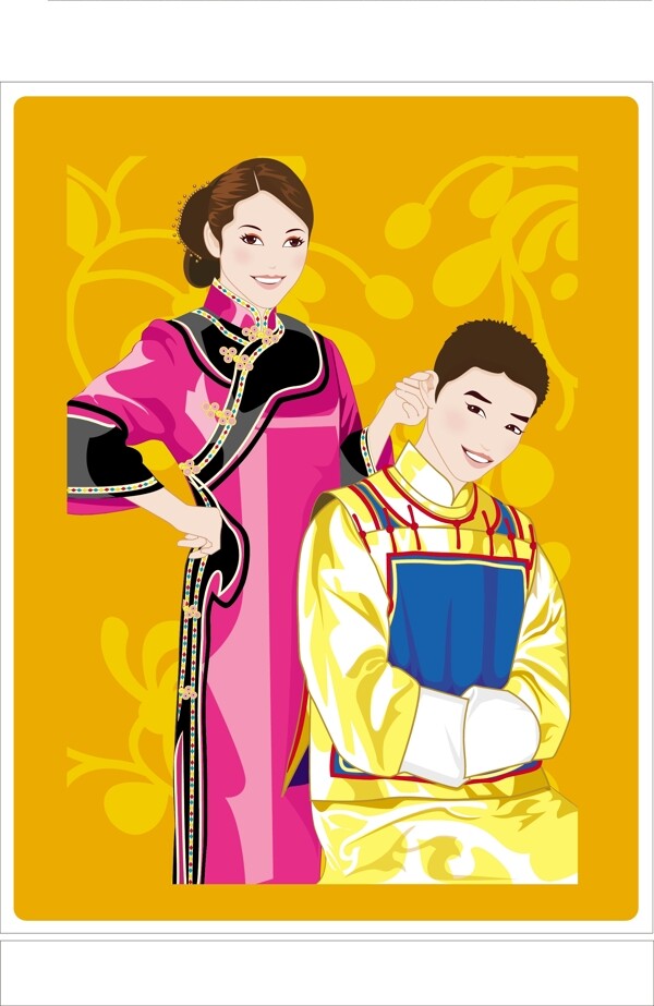 傳統(tǒng)婚禮矢量人物矢量素材AI格式0004