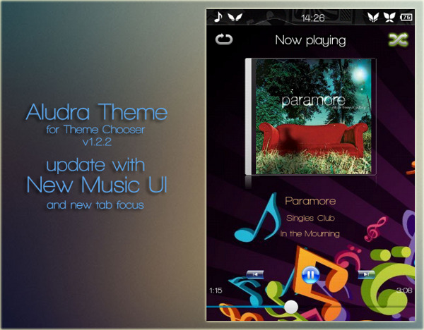 阿杜德拉主题新音乐的用户界面