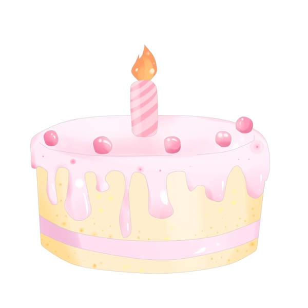粉色蜡烛蛋糕