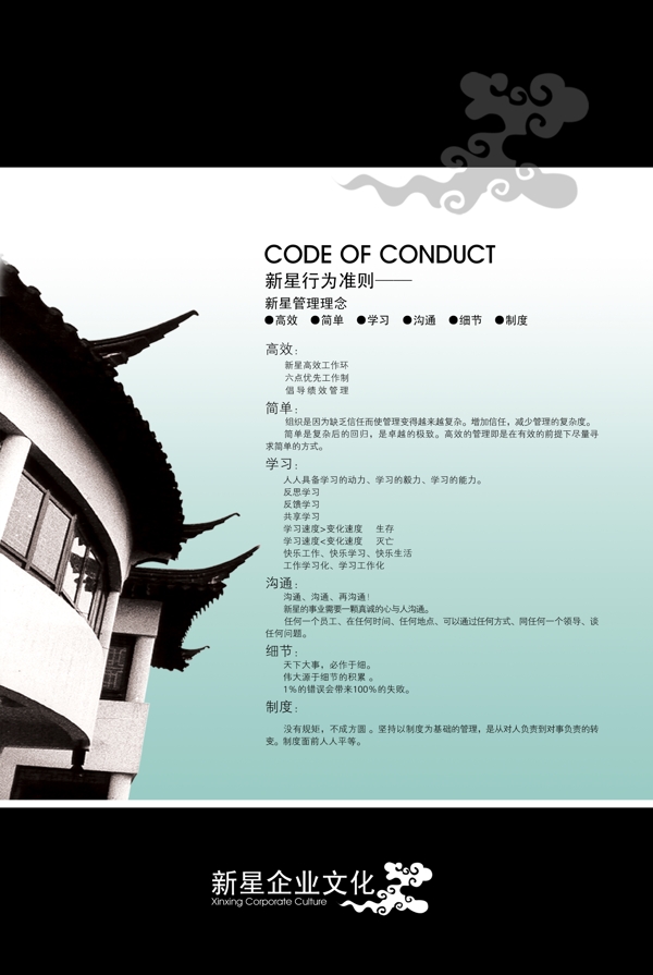 新星行為準則企業(yè)文化海報