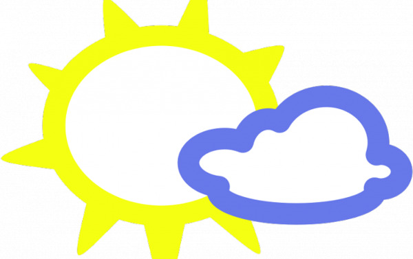 阳光明媚的浮云天气符号矢量图像
