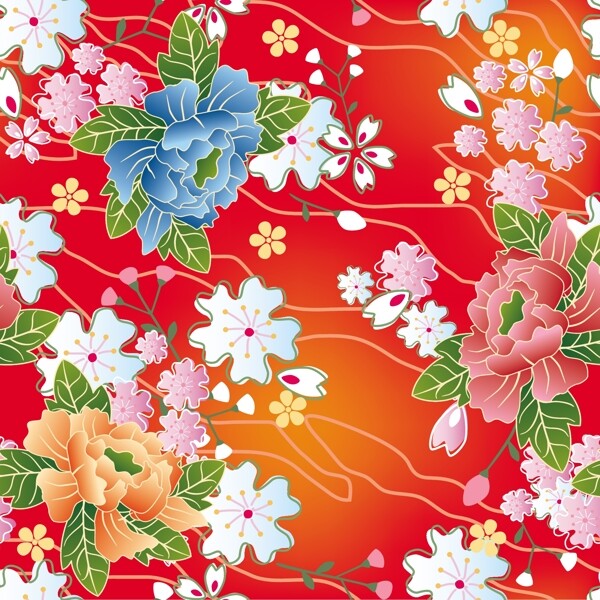 矢量絢麗色彩和風(fēng)背景花紋