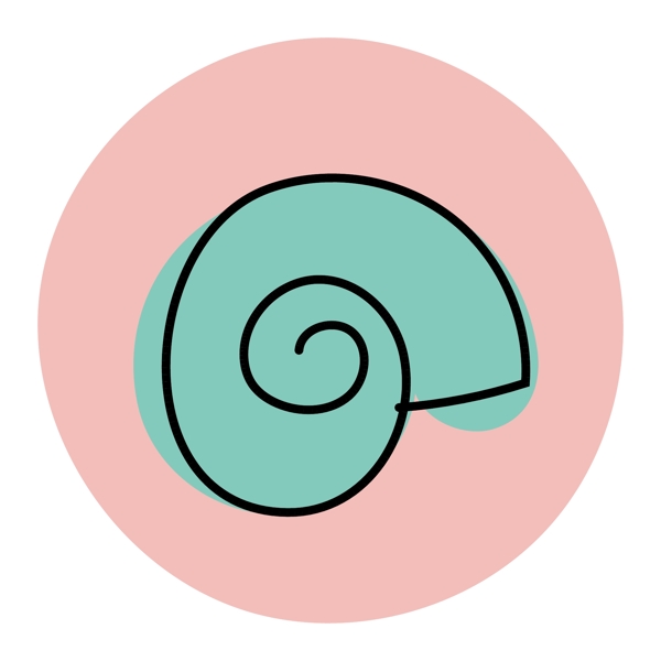 创意蜗牛壳手绘图标矢量素材