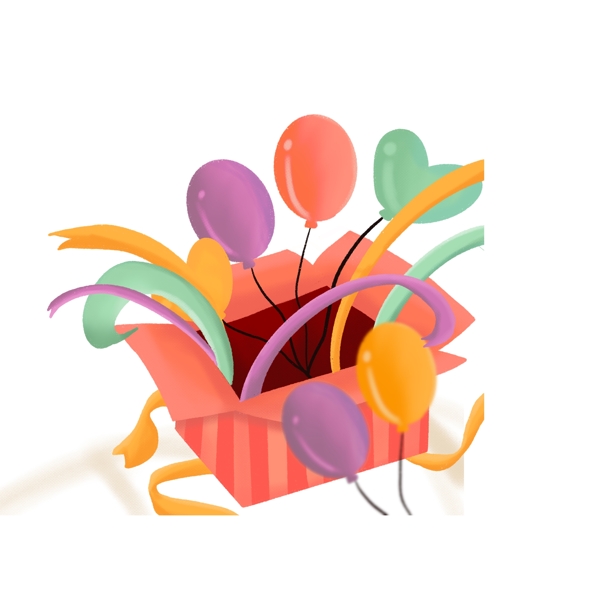 彩带气球礼盒图案元素