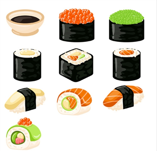 日系风日本料理寿司PNG图片