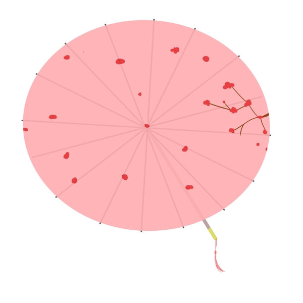 精美的粉色雨伞插画