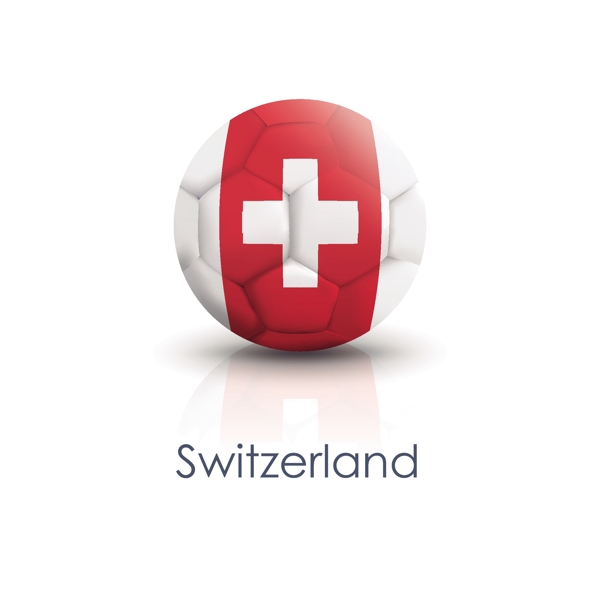 瑞士国旗足球贴图矢量素材