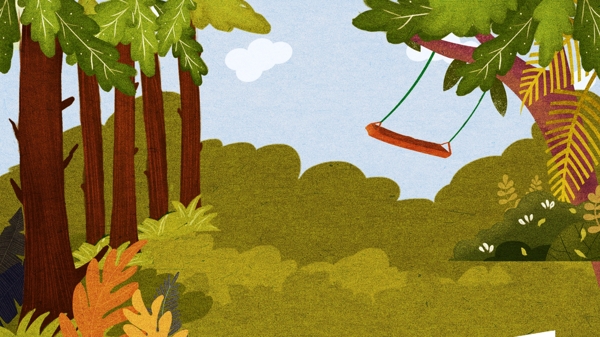森林树林背景卡通设计