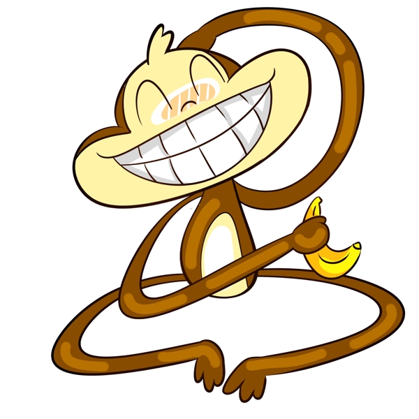 开心大笑的长臂猴