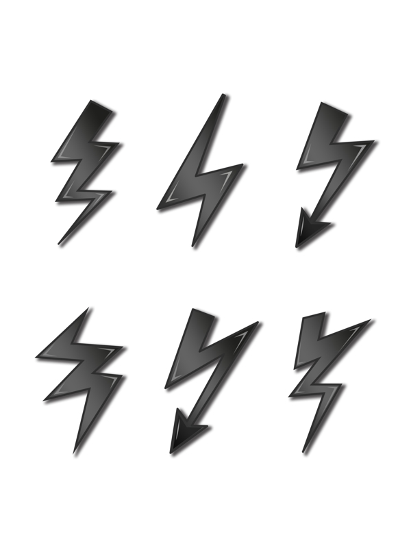 黑色簡約閃電素材