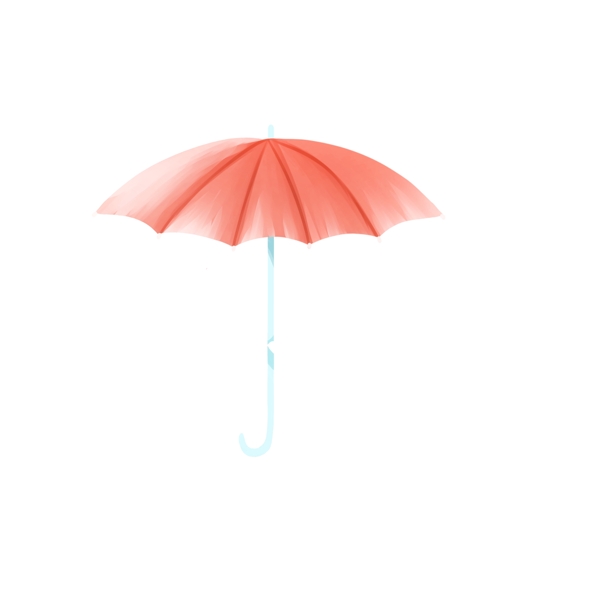 手绘小清新一把粉色的小伞