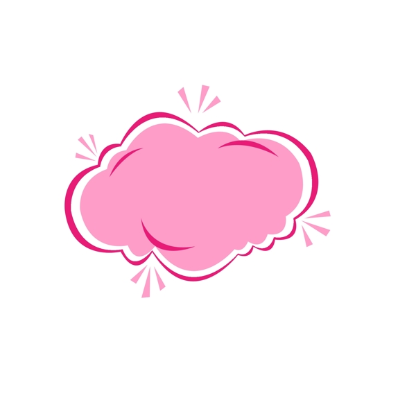 粉色手绘云朵边框素材
