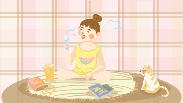 女孩和小風扇的夏天
