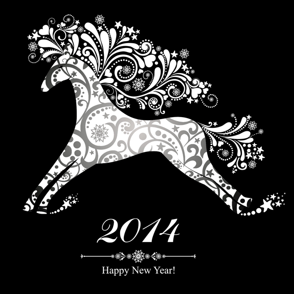 2014馬年圣誕主題模板矢量素材
