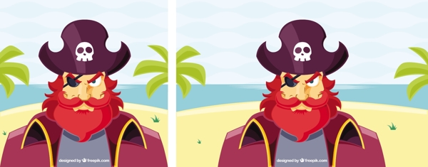 发怒的海盗形象插图背景