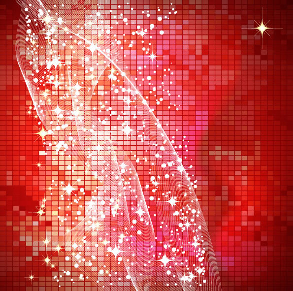 星光璀璨的紅色背景矢量素材