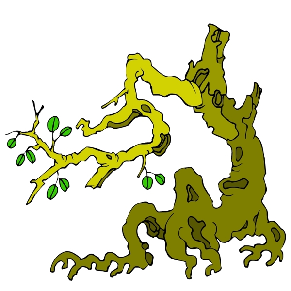 樹木古典插畫
