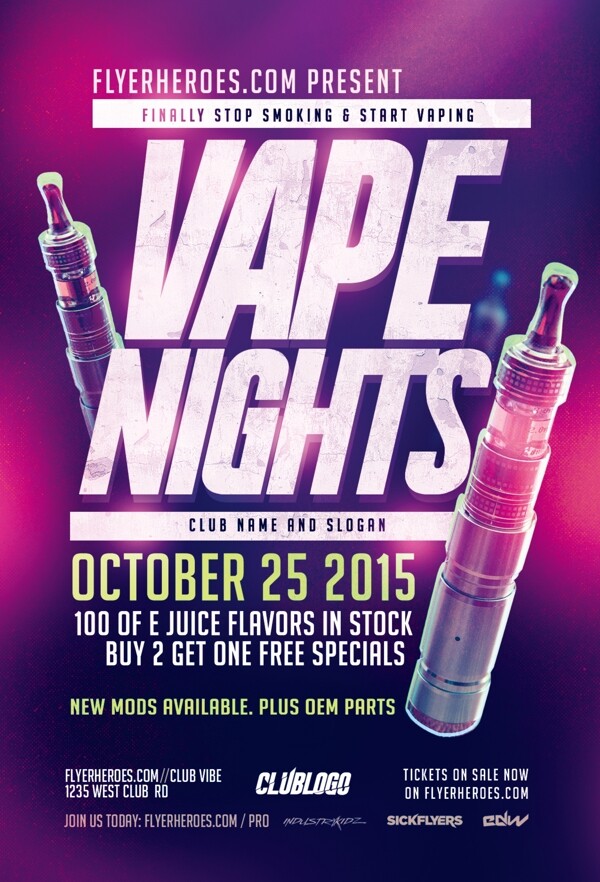 VAPE夜傳單模板