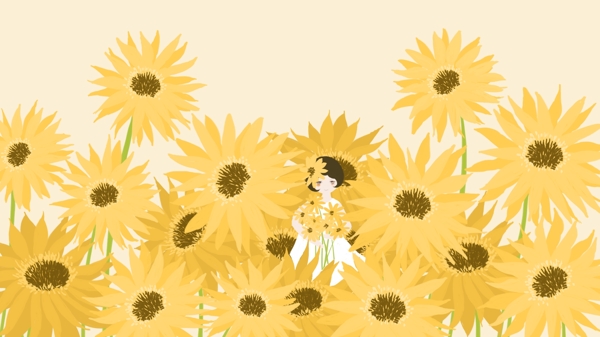 女孩和她的花园系列之向日葵
