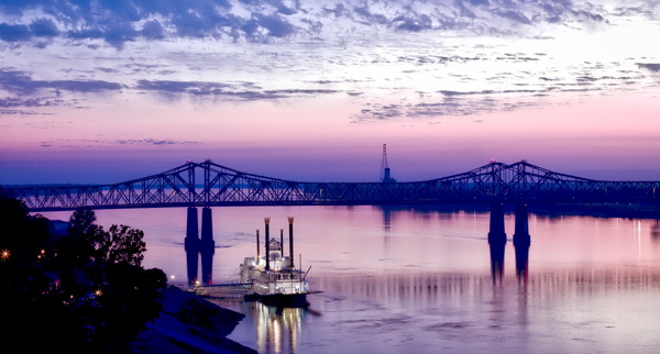 黄昏大桥风景图片