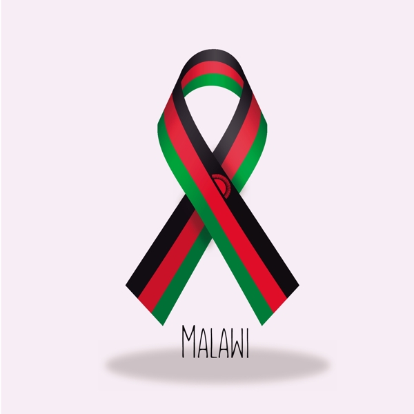 马拉维国旗丝带设计矢量素材