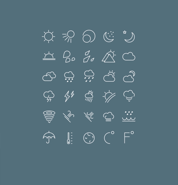 天气控件矢量icon图标设计
