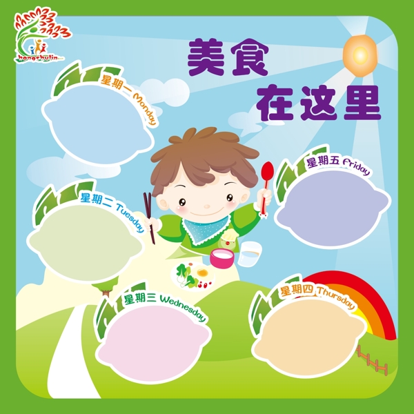 幼兒園食譜展板