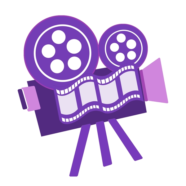 紫色的电影播放器插画