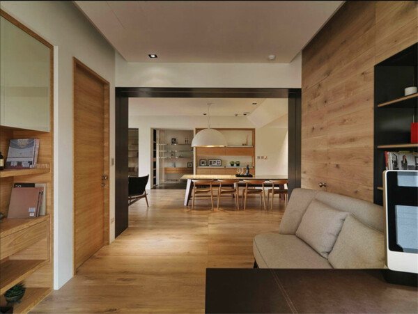 现代清雅客厅木地板室内装修效果图