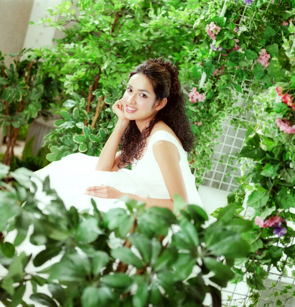 鮮花與美女?dāng)z影圖片