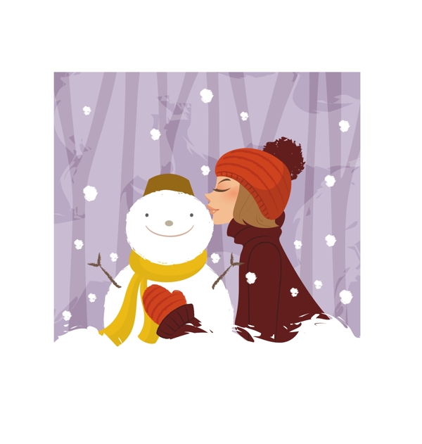 女孩和雪人