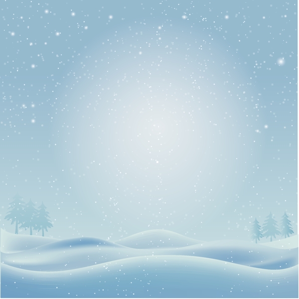 浪漫雪花山林背景