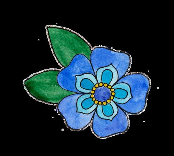 藍色花蕊透明裝飾素材