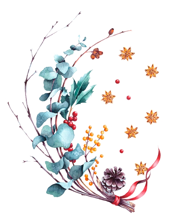 藍色花瓣裝飾圖案